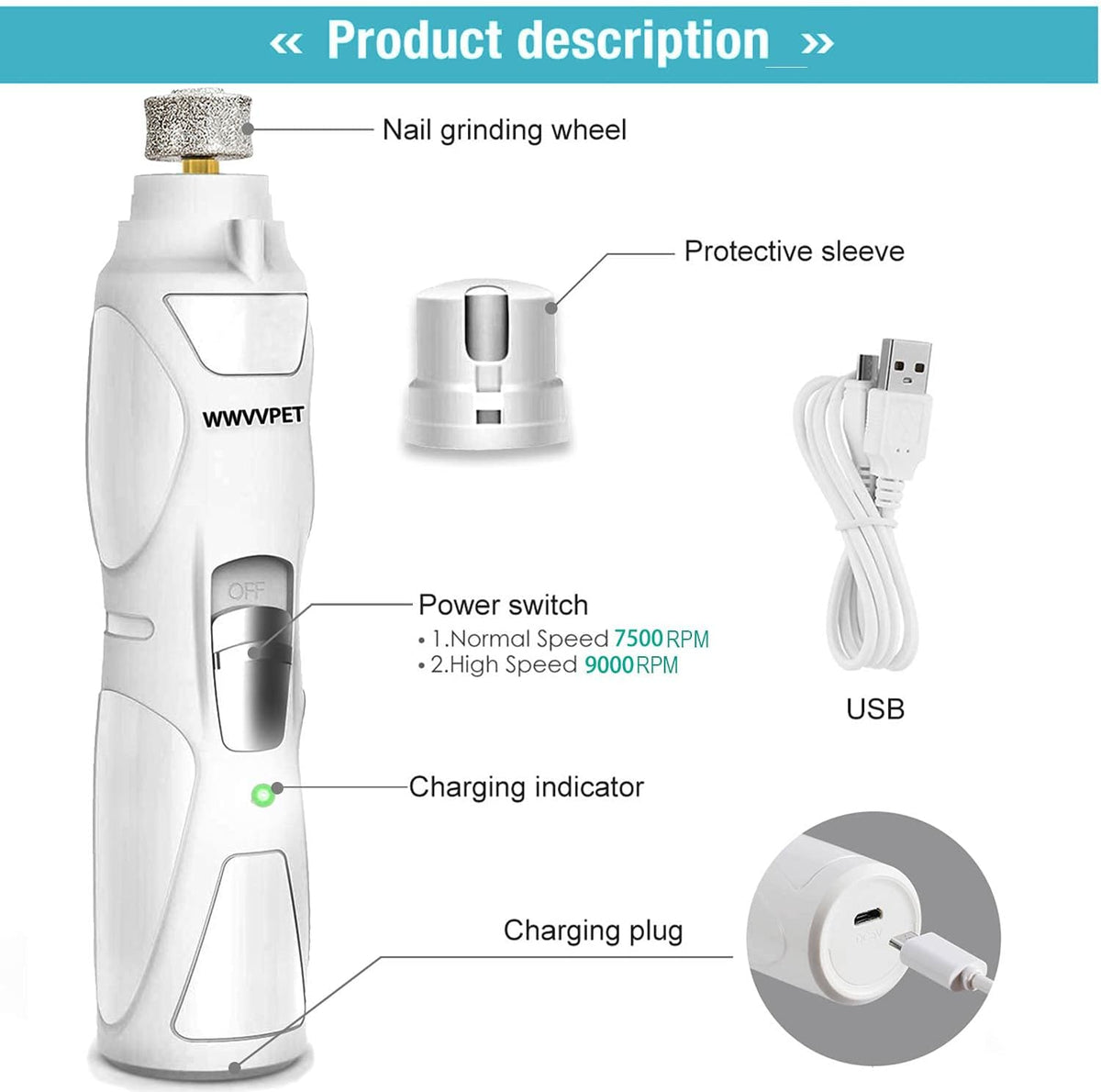 Ultra-Quiet LED Precision Pet Grinder