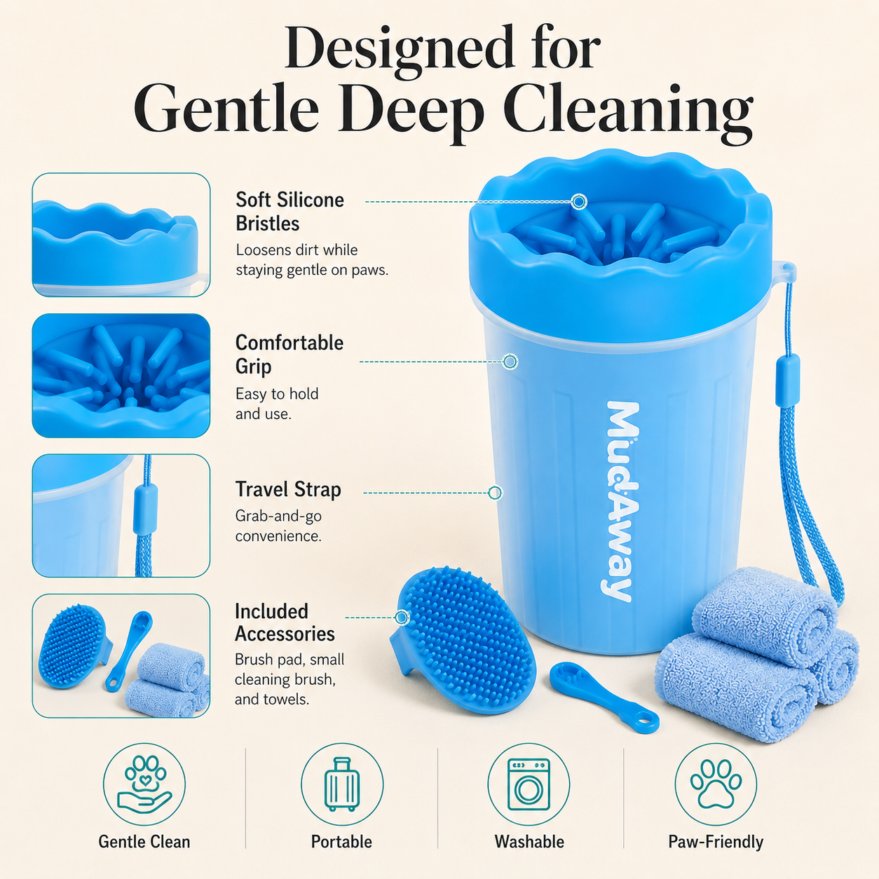 PawPerfect™ MudAway 7-in-1 Paw Care Kit